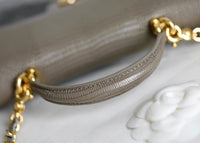 CC Calfskin Lizard Embossed Clutch