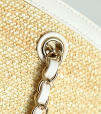 CC 26M Raffia Braided Lambskin Shopping Tote