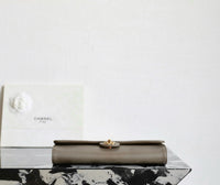 CC Calfskin Lizard Embossed Clutch