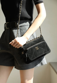 CC Velvet Clutch Bag