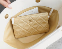 CC 26M Raffia Braided Lambskin Shopping Tote