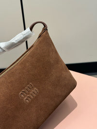 MIU M Suede Shoulder Bag